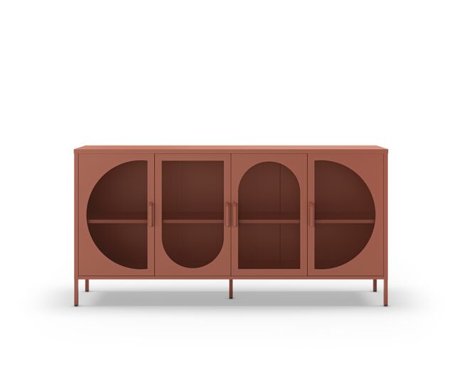 Aparador tayra com 4 portas cor terracota - conforama