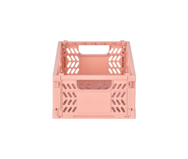 Caixa de plástico plegable ii 8,5x21x14,5cm cor rosa - conforama