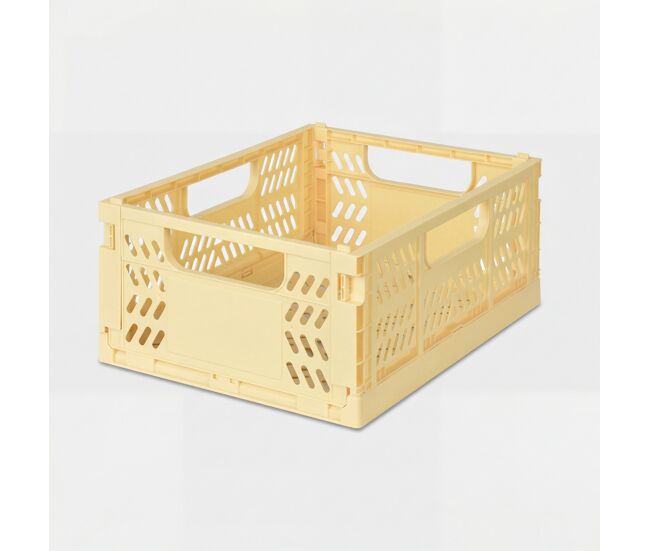 Caixa de plástico plegable ii 12,3x29x21,3cm cor amarelo - conforama