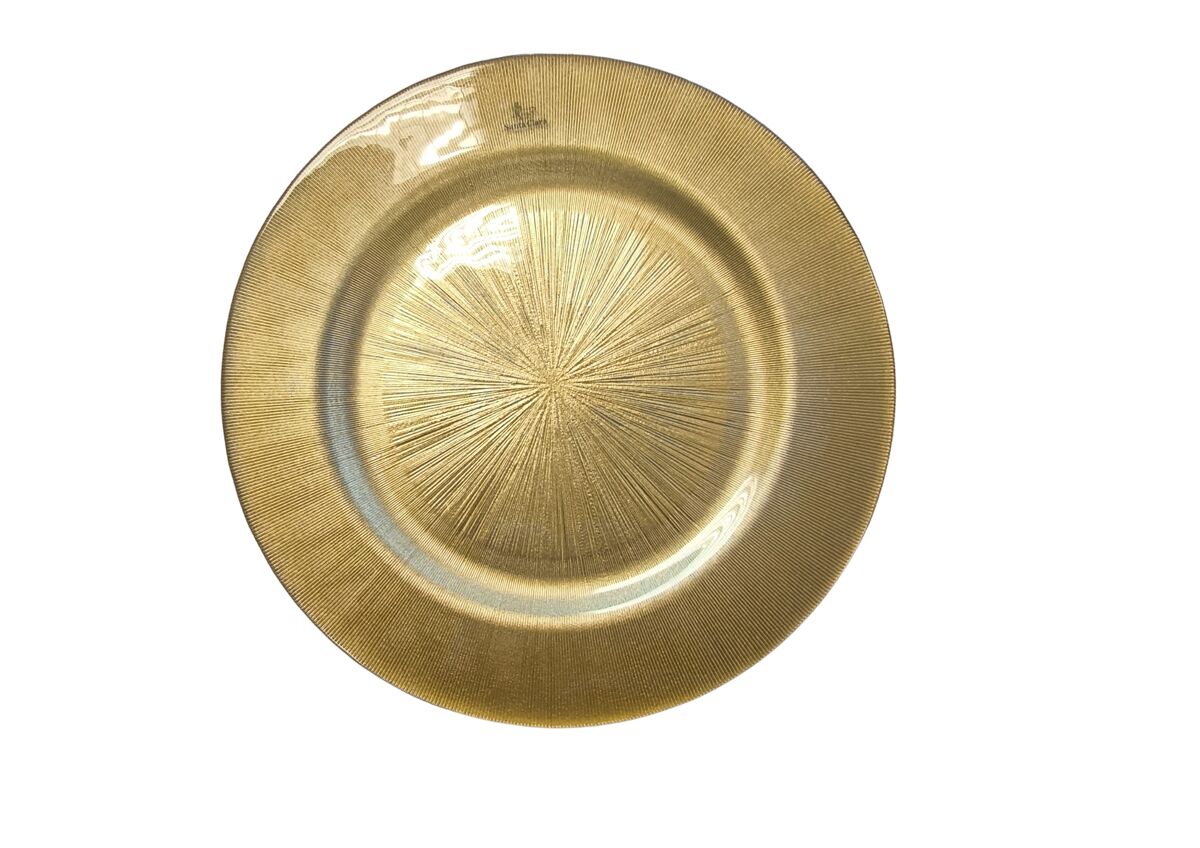 Prato de servir com 31cm dourado marca SANTA CLARA