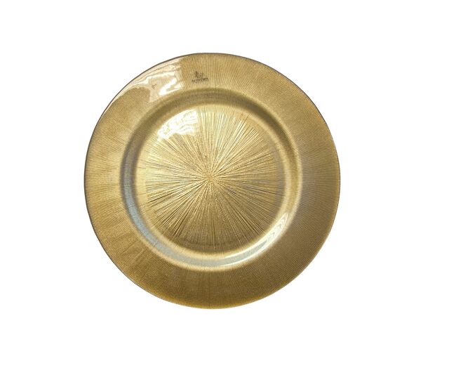 Prato de servir com 31cm dourado marca santa clara