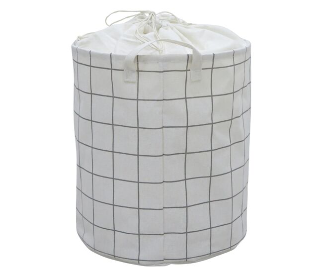 Cesto de roupa house tecido 45x40x40cm cor branco