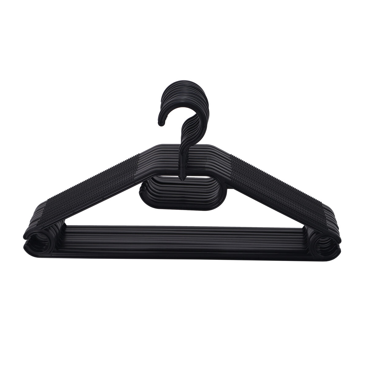 Conjunto de 10 cabides PLASTIKO 20,8x40x0,8cm cor preto