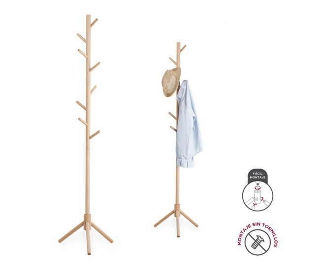 Cabide blair ii 175cm 8 ganchos de madeira - conforama
