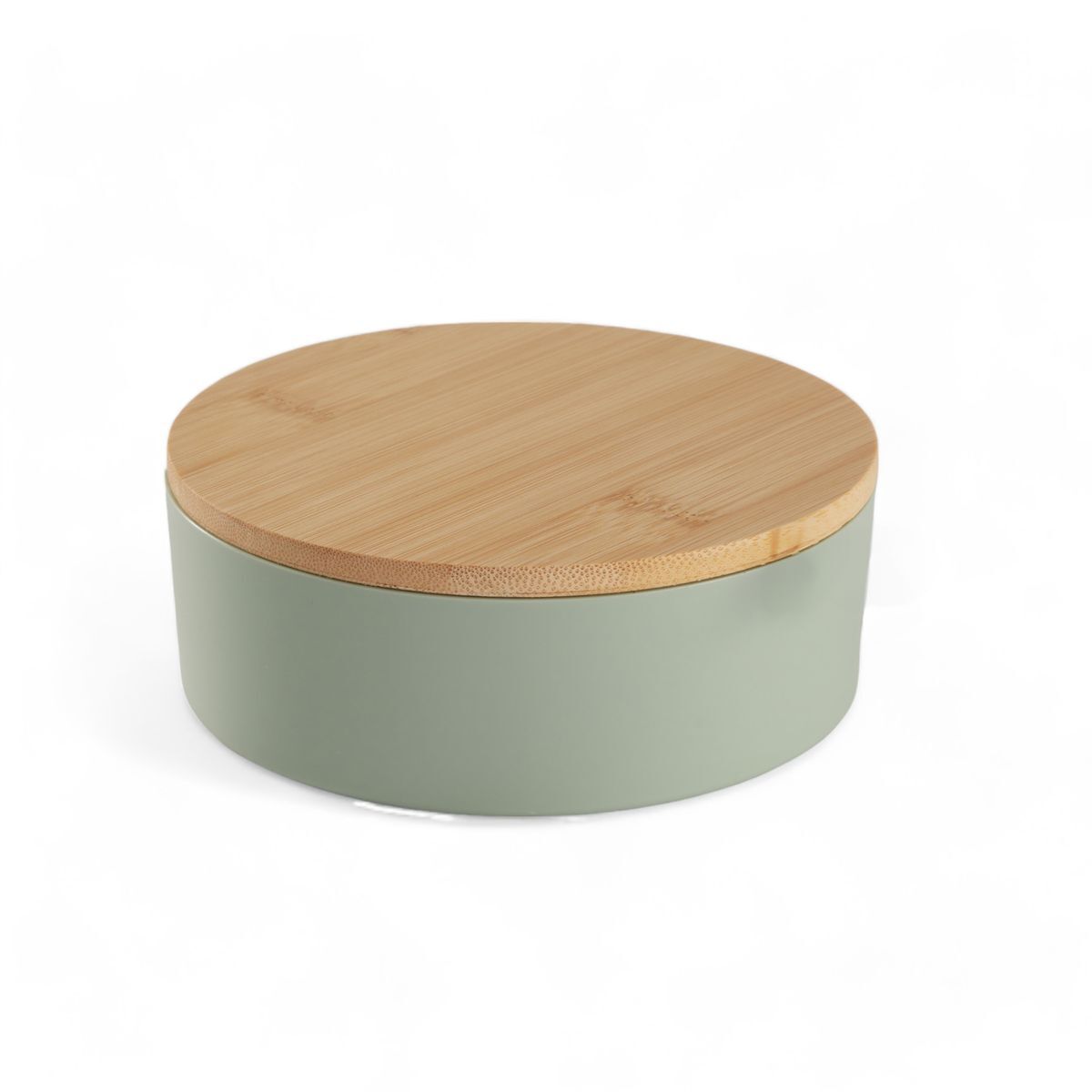 Caixa de joias CIRCULAR com espelho em bambu 14cm