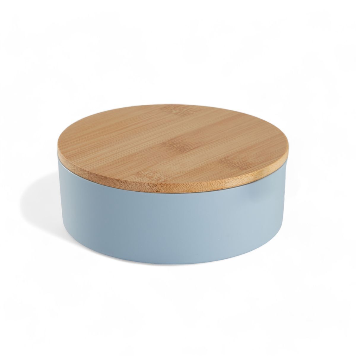 Caixa de joias CIRCULAR com espelho em bambu 14cm