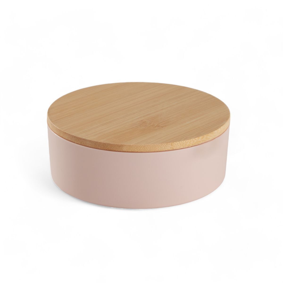 Caixa de joias CIRCULAR com espelho em bambu 14cm