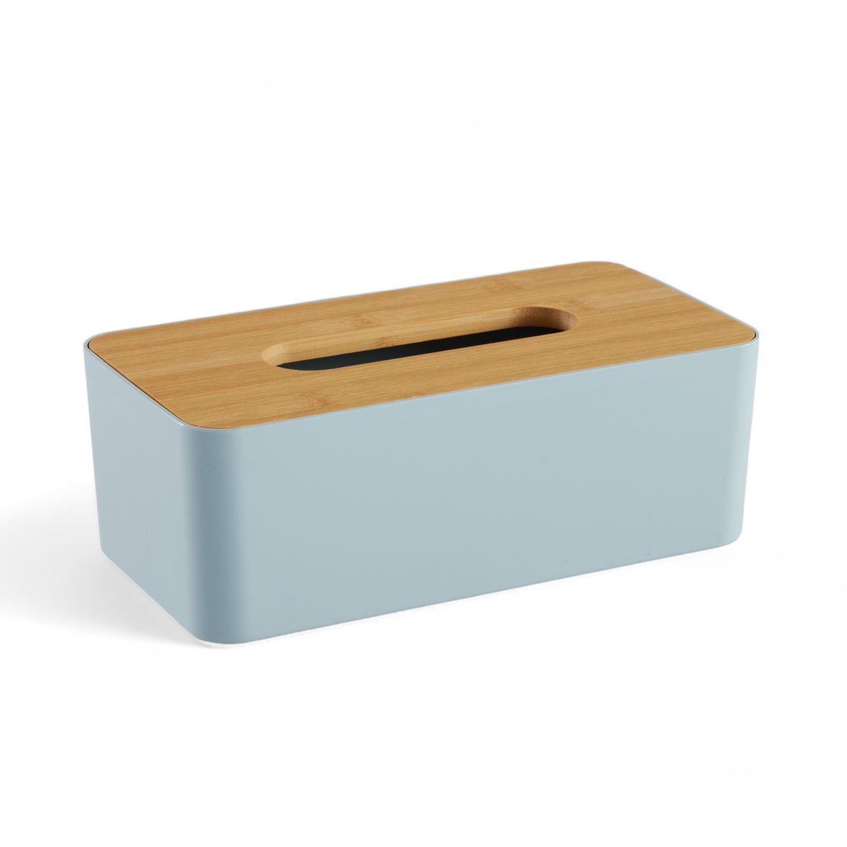 Caixa PAÑUELOS em plástico com tampa de bambu 9x13x25cm
