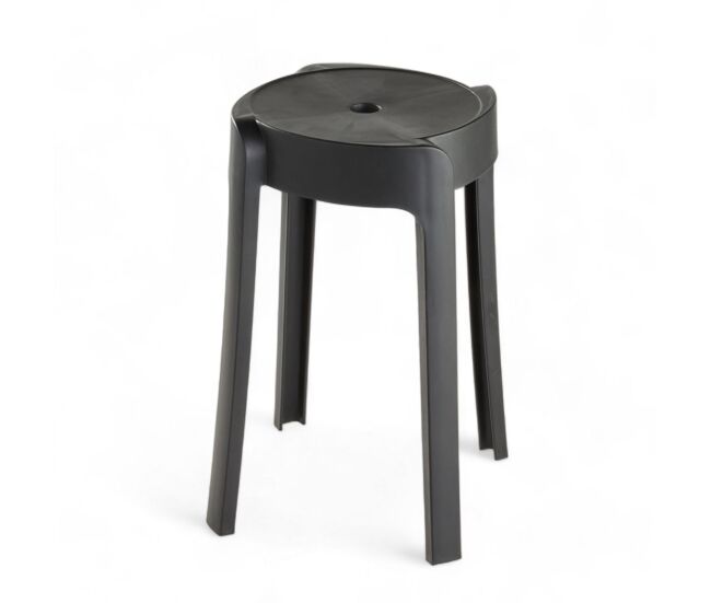 Banco apilable plástico 45cm preto