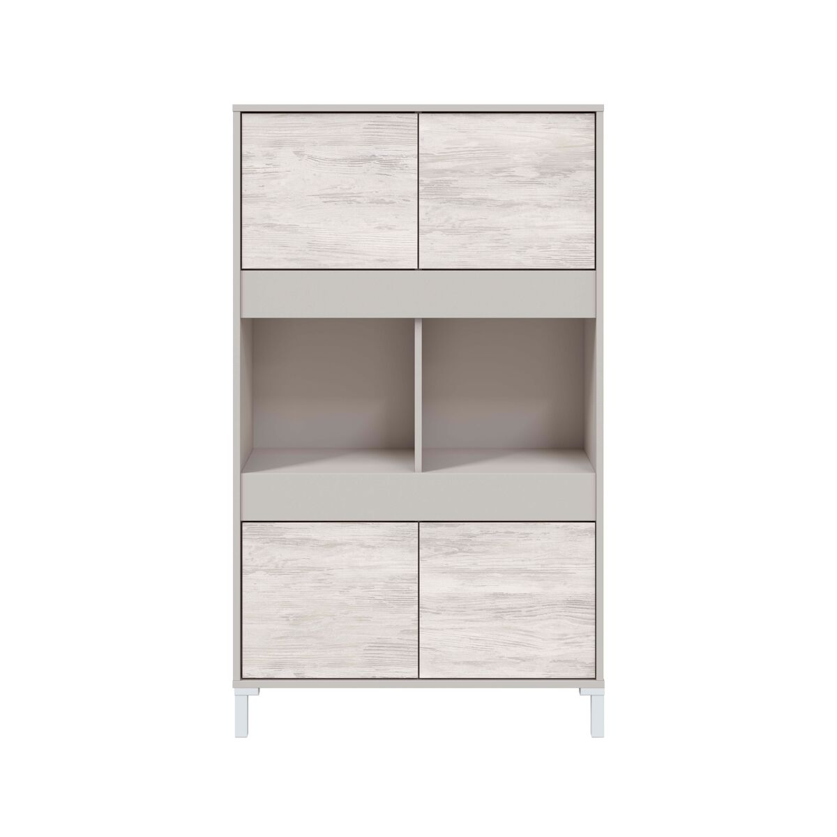 Vitrine 4 portas VANYA bege e branco