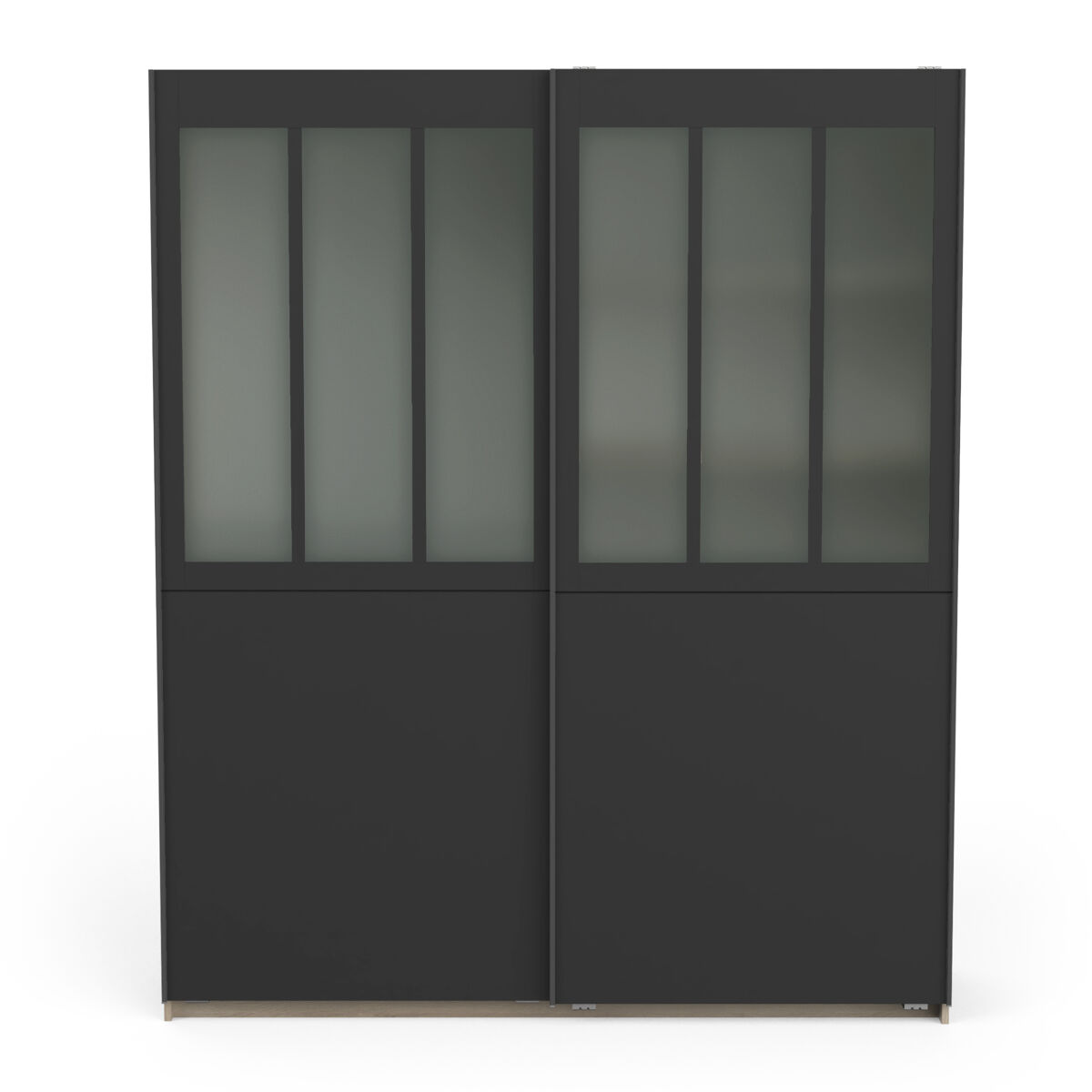 Roupeiro VERRY 2 portas de correr 203x170x58,4cm preto