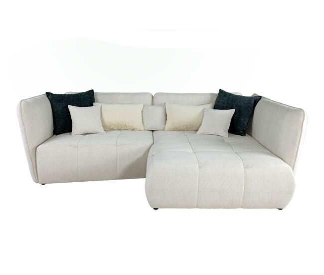 Chaise longue direita sophie cor bege e noir