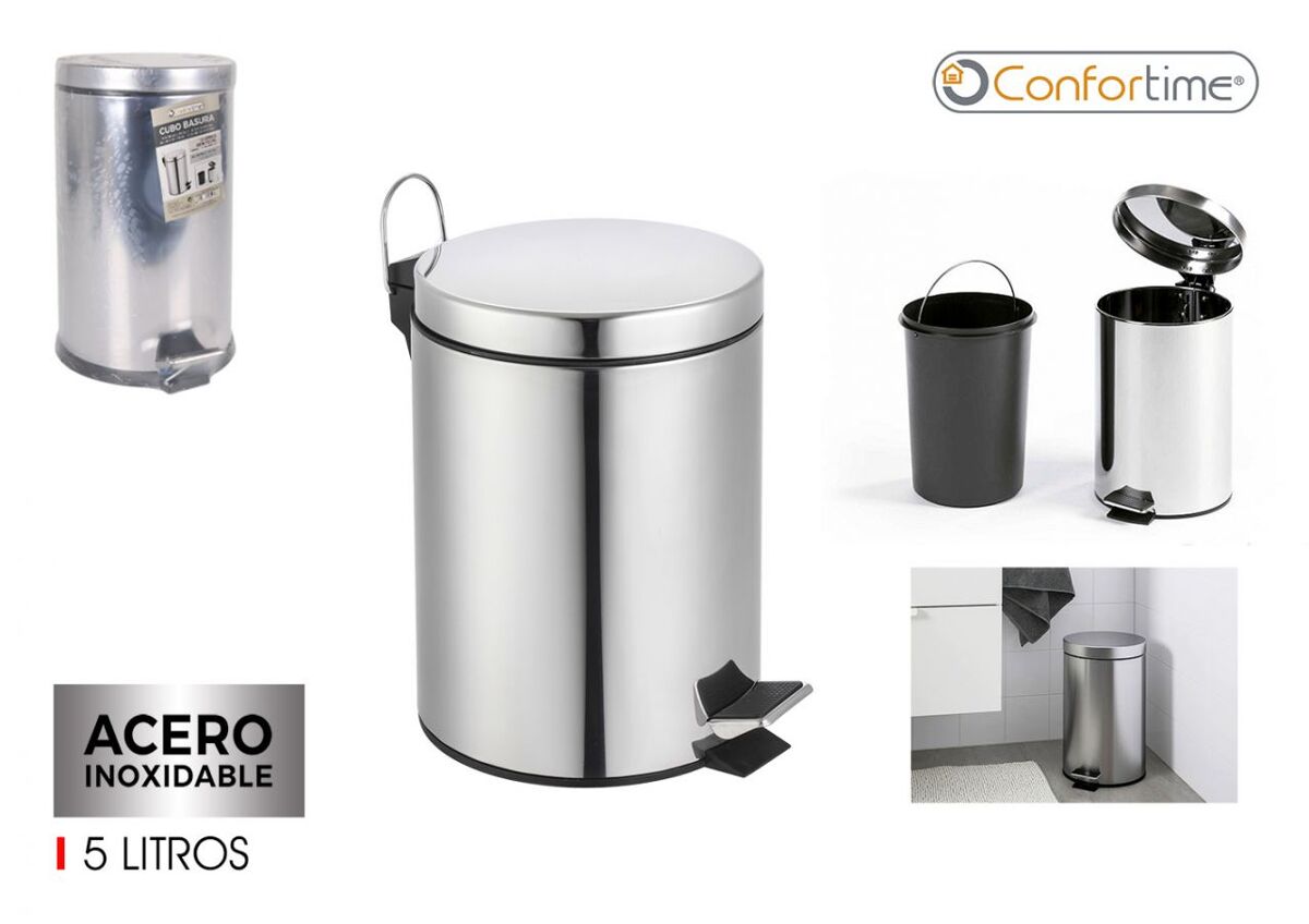 Balde do lixo BAÑO 5 litros aço inoxidável