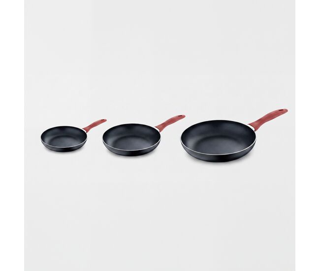 Conjunto de 3 frigideiras navy maple em alumínio prensado