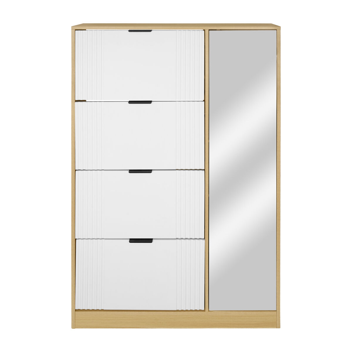 Sapateira bone 4 compartimentos e 1 porta com espelho 90x156,7x23,5cm