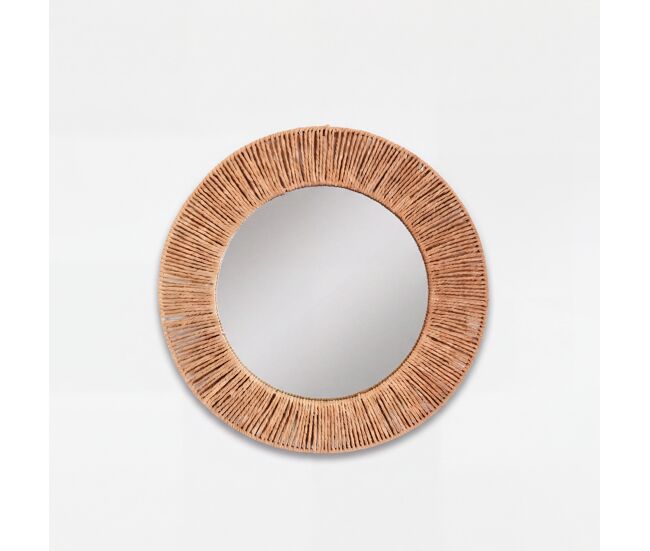 Espelho de parede adda 60cm de diâmetro fibra natural