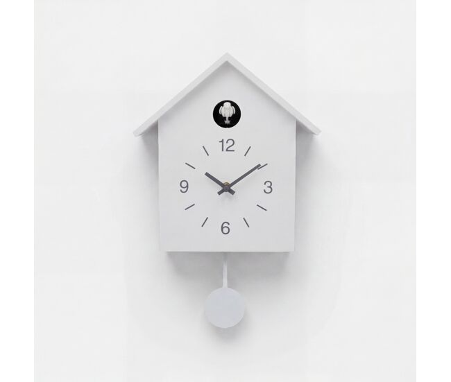 Relógio de parede cucut besien com pêndulo 27x28,5x7,5cm branco