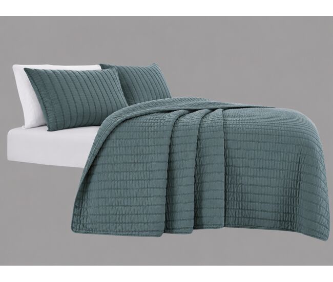Colcha de algodão vicenza para cama de 90cm cinza
