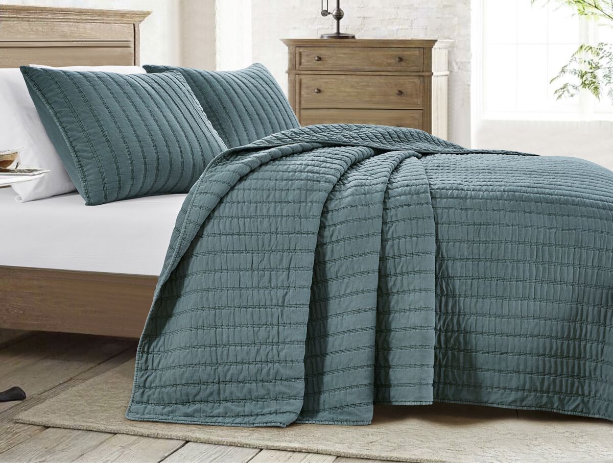 Colcha de algodão vicenza para cama de 135cm cinza