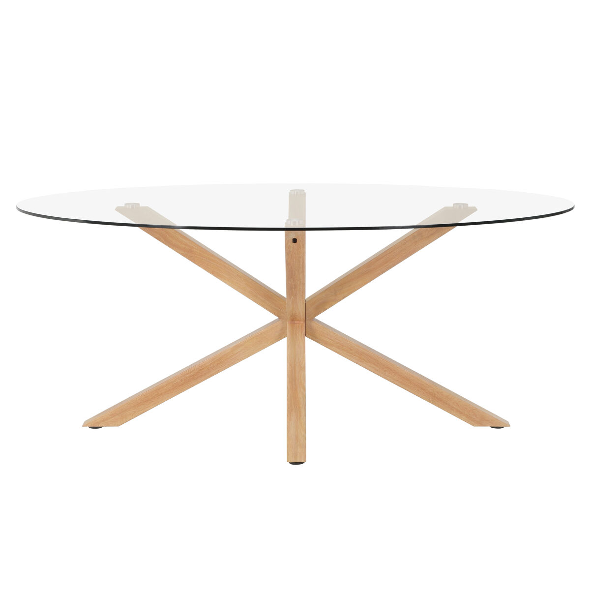 Mesa de jantar oval ever vidro
