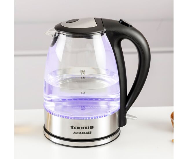 Bouilloire Électrique Taurus Carafe Verre Base 360° 1,8 L 2200 W LED