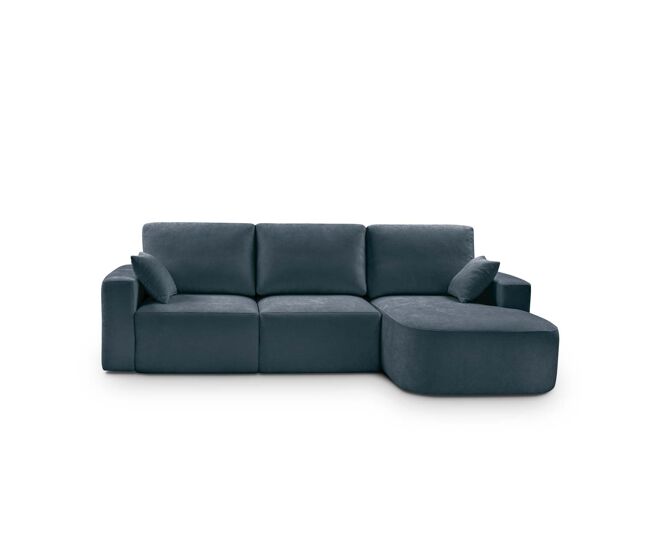 Chaise longue direita round 234cm bleu