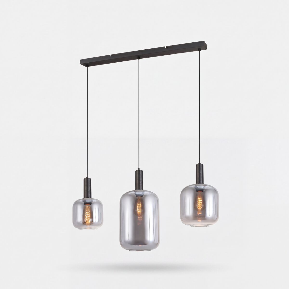 Candeeiro de teto rubi 3 lâmpadas e27 de 25w 120x22x82,5cm