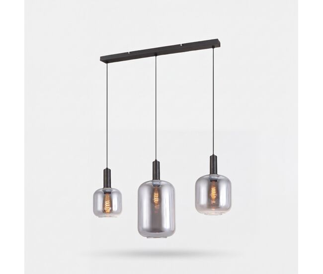 Candeeiro de teto rubi 3 lâmpadas e27 de 25w 120x22x82,5cm