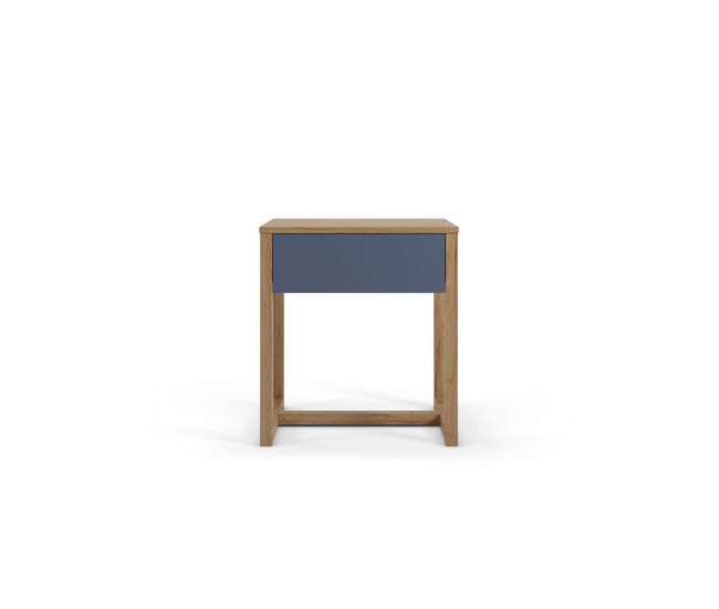 Mesa de cabeceira bore 1 gaveta cor carvalho e azul marinho - conforama