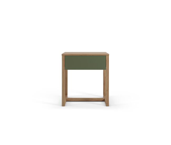 Mesa de cabeceira bore 1 gaveta cor carvalho e verde - conforama