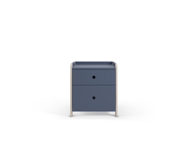 Mesa de cabeceira terril ii 2 gavetas cor azul - conforama