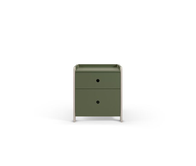 Mesa de cabeceira terril ii 2 gavetas cor verde - conforama