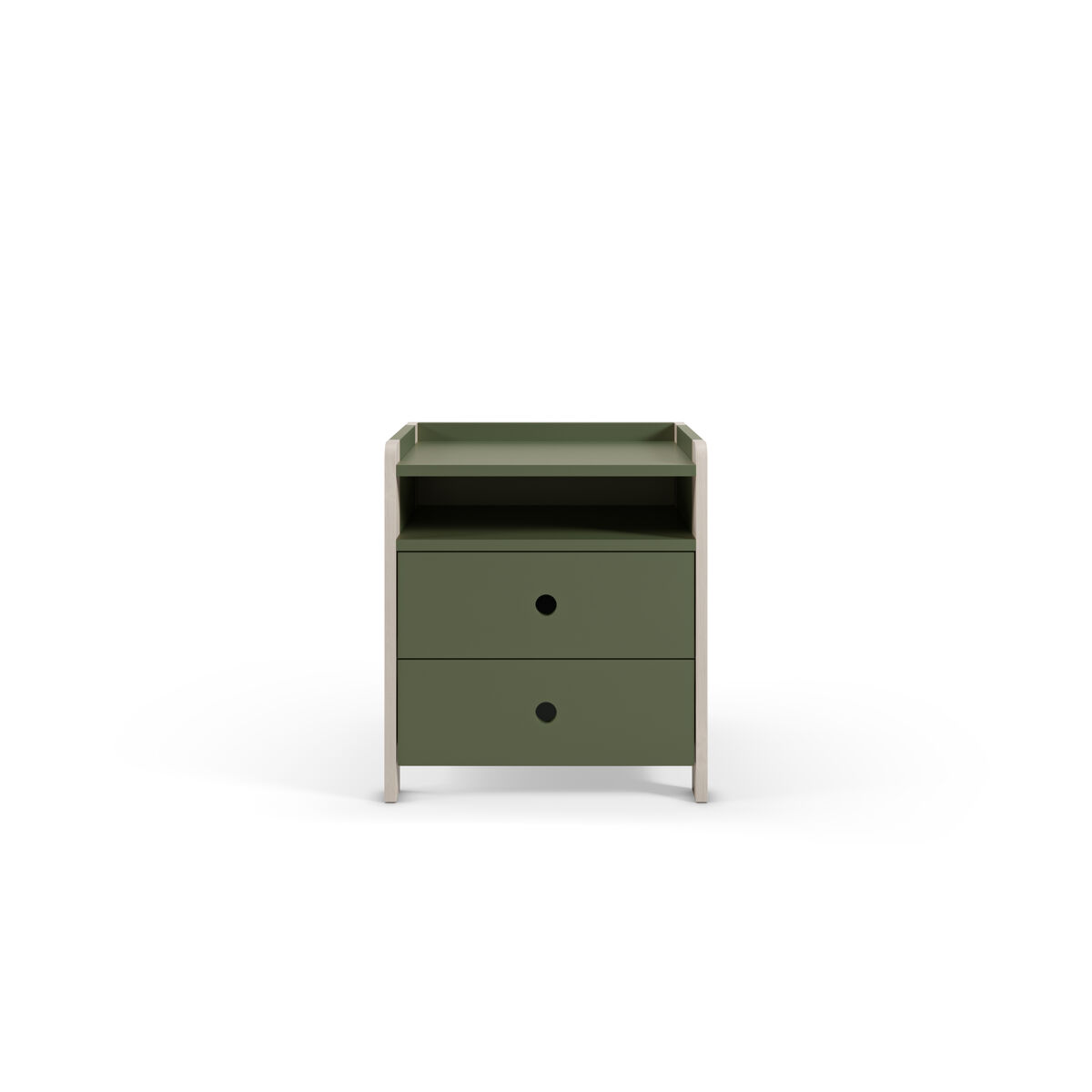 Mesa de cabeceira terril 2 gavetas cor verde - conforama