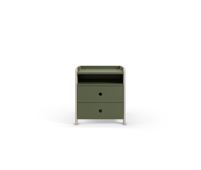 Mesa de cabeceira terril 2 gavetas cor verde - conforama
