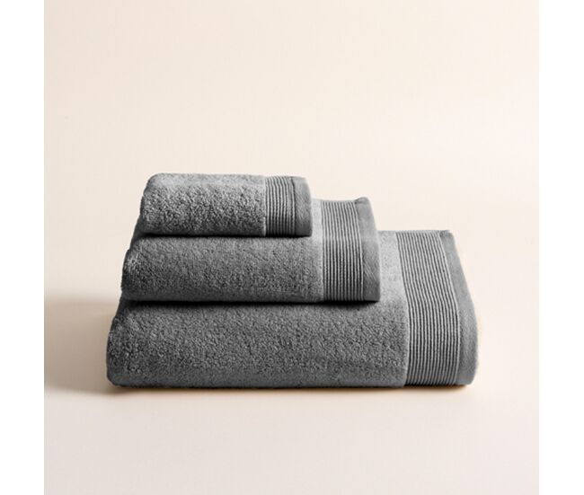 Toalha zaira em algodão felpudo americano 100x150cm cor cinza aço - conforama