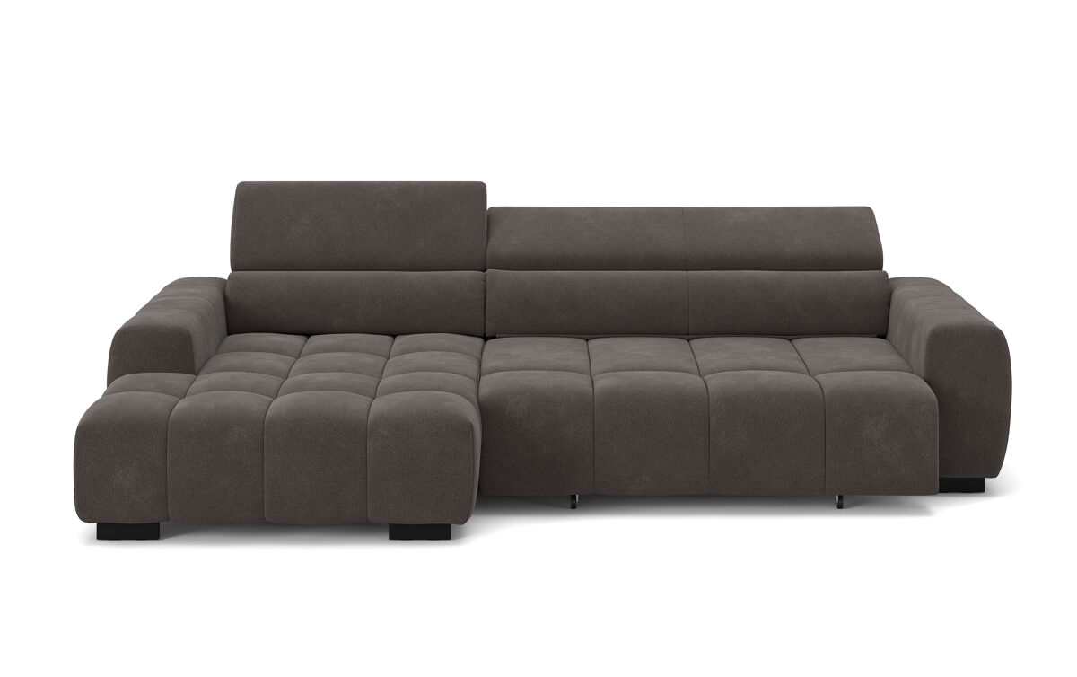 Chaise longue esquerda alberta com relax électrique gris escuro