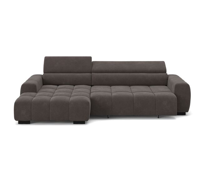 Chaise longue esquerda alberta com relax électrique gris escuro