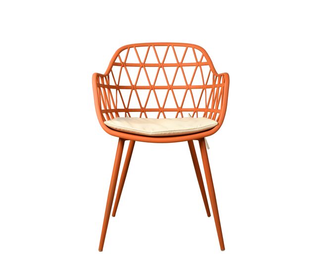 Conjunto de 2 cadeiras de cozinha fixas nest terracota