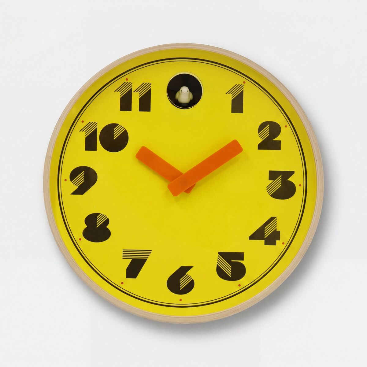 Relógio de parede cucut retro amarelo 30cm