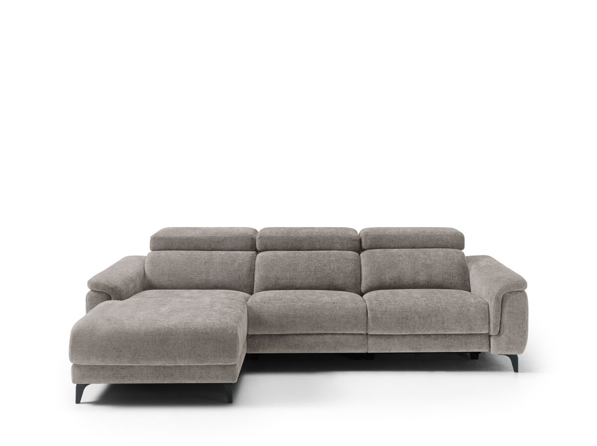 Chaise longue esquerda relax elétrico eos cor cinza claro