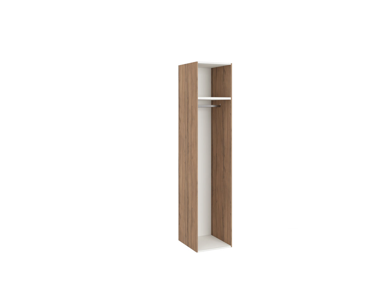 Roupeiro nature com led porta à esquerda 51cm nogueira