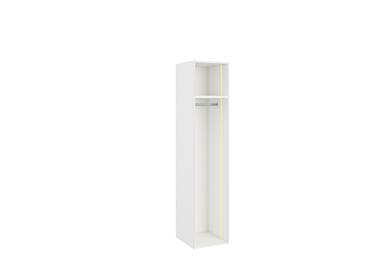 Roupeiro nature com led porta à direita 51cm branco mate