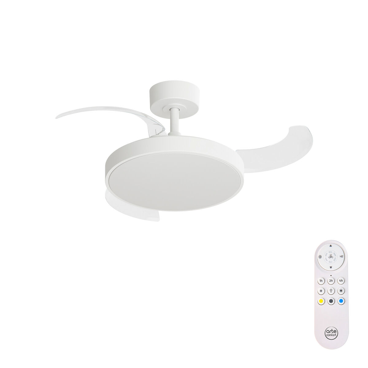 Ventoinha de teto retrátil SHIRO S LED 20W 91cm