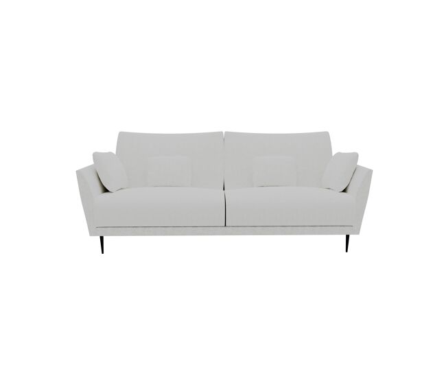 Sofá torino de 3 lugares em tecido 2 cor branco