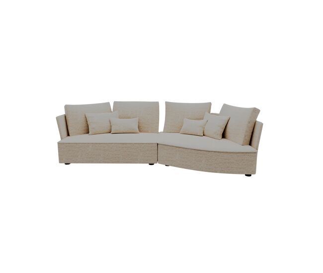 Chaise longue lugano direita 4 lugares tecido 1 cor vison