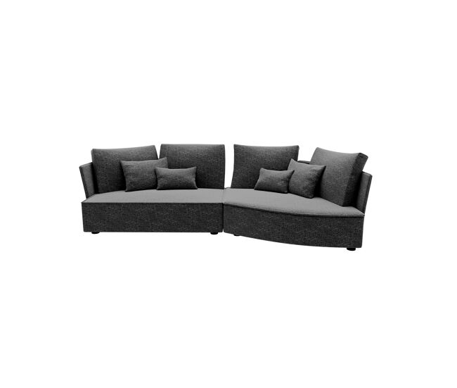 Chaise longue lugano direita 4 lugares tecido 1 cor verde