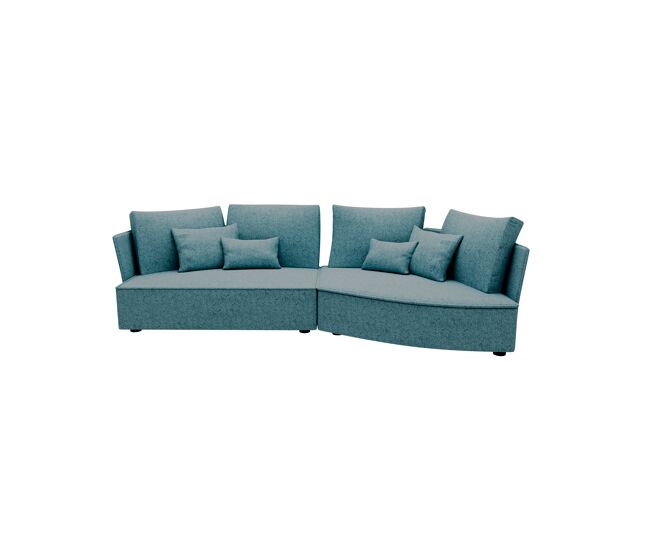 Chaise longue lugano direita 4 lugares tecido 1 cor azul claro
