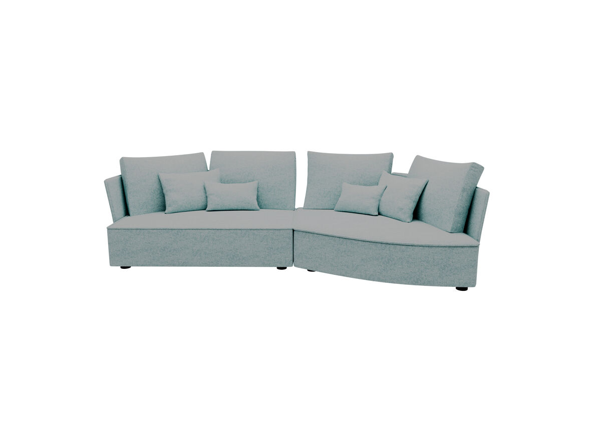 Chaise longue lugano direita 4 lugares tecido 1 cor cinza claro