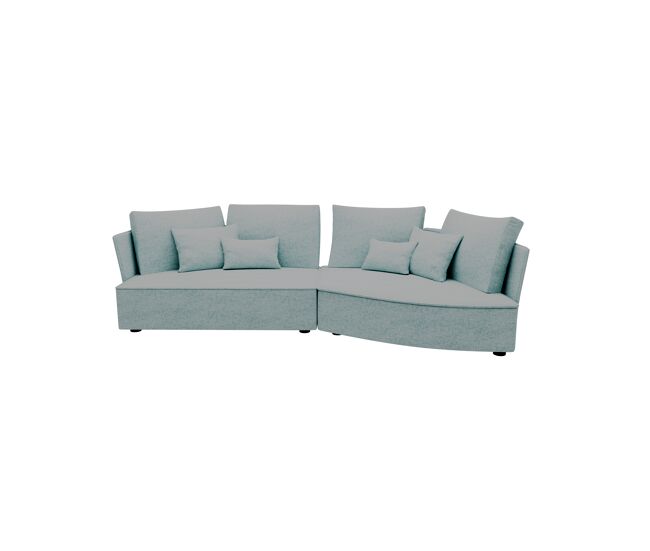 Chaise longue lugano direita 4 lugares tecido 1 cor cinza claro
