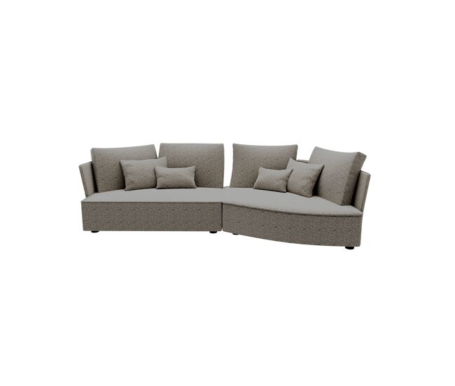 Chaise longue lugano direita 4 lugares tecido 2 cor castanho